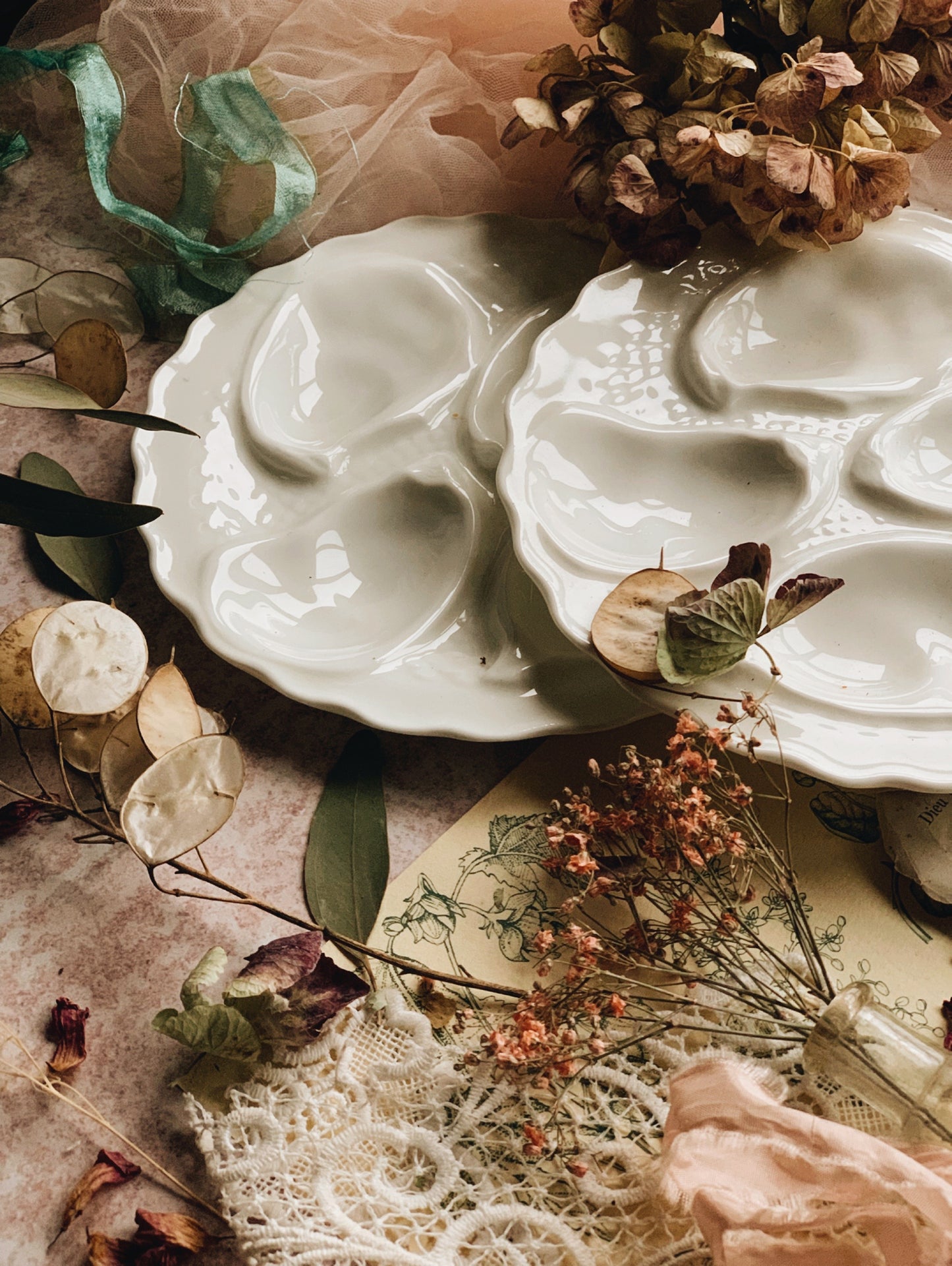 Vintage Porcelain Oyster Plate