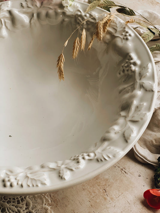 Large White Fruits Blooms Bowl (UK SHIPPING ONLY)