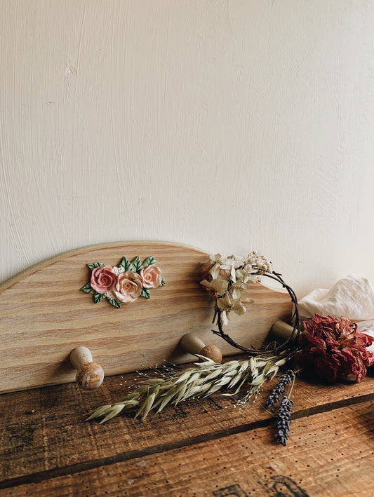 Rustic Wooden Floral Peg Mount