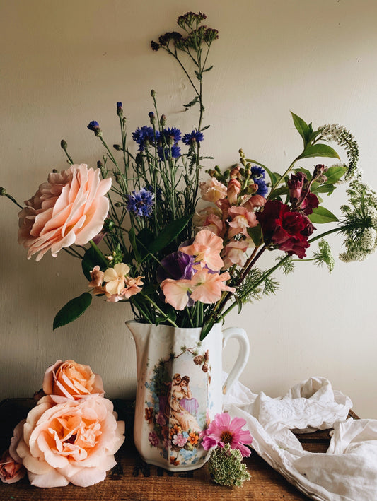 Antique Whimsical Narrative Vase