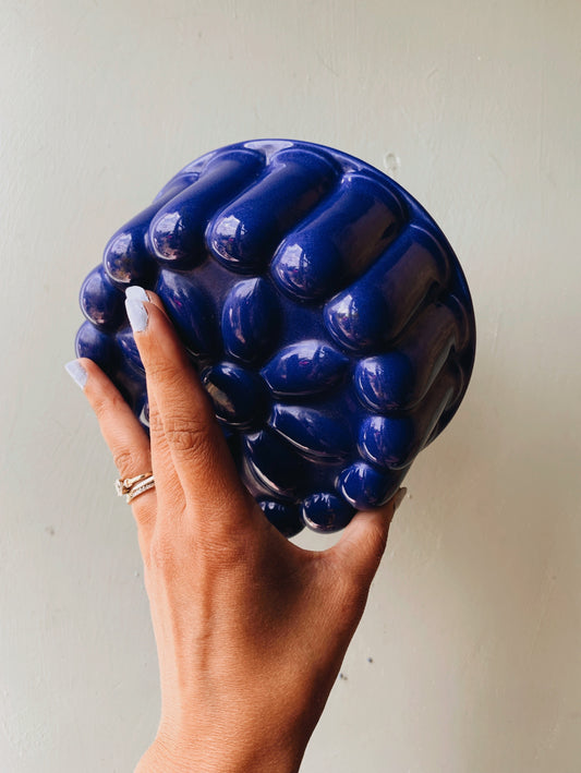 Vintage Rare Cobalt Blue Ceramic Jelly Mould