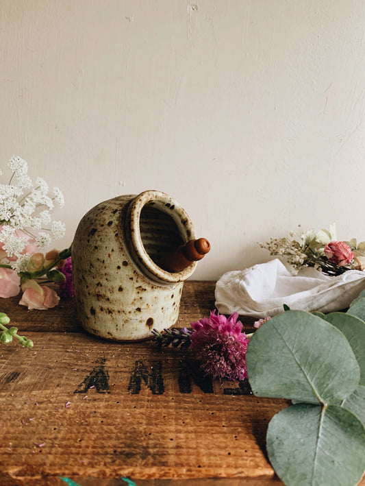 Rustic Hand~thrown Salt Ceramic Pot
