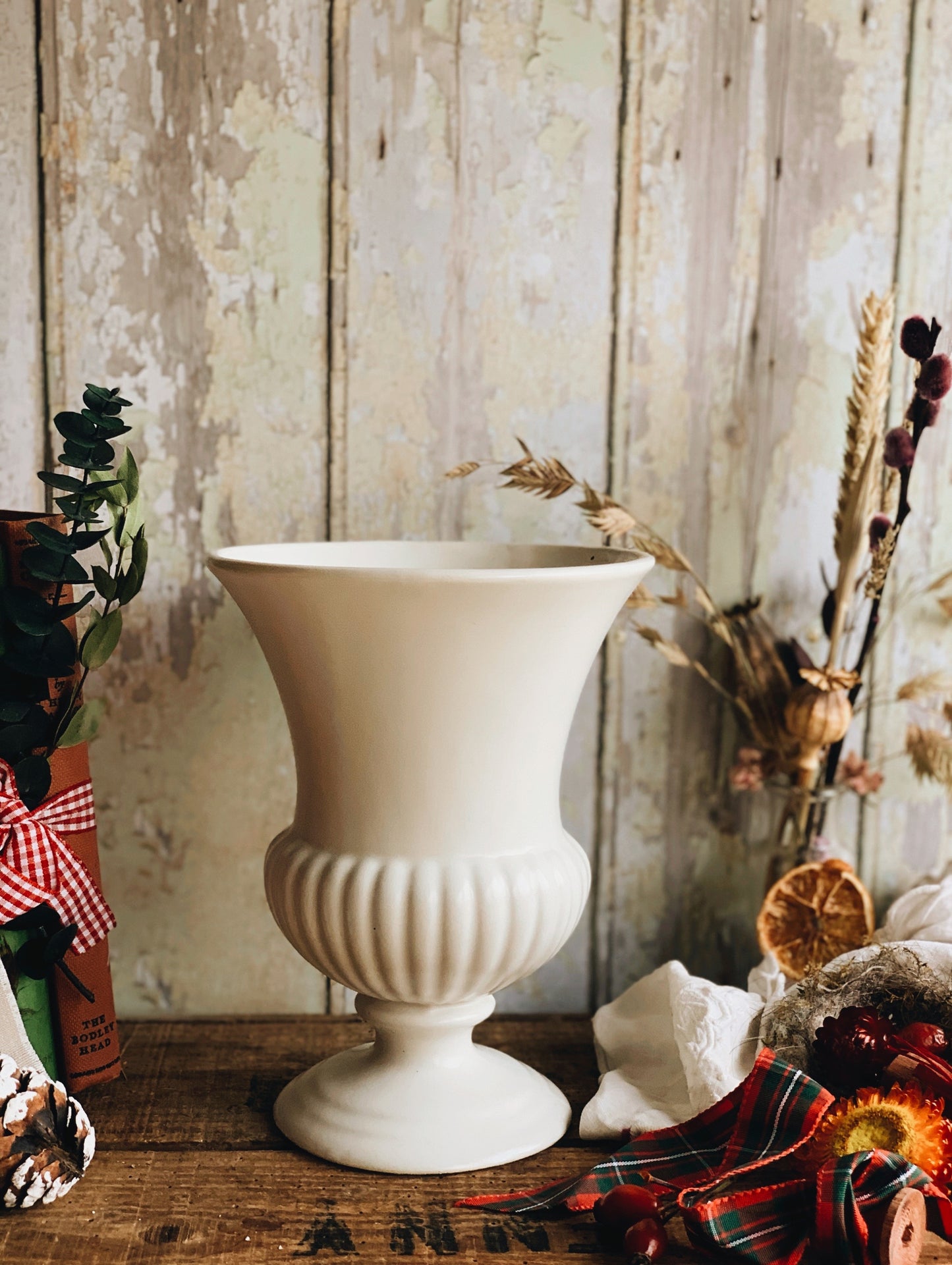 Vintage Dartmouth White Urn