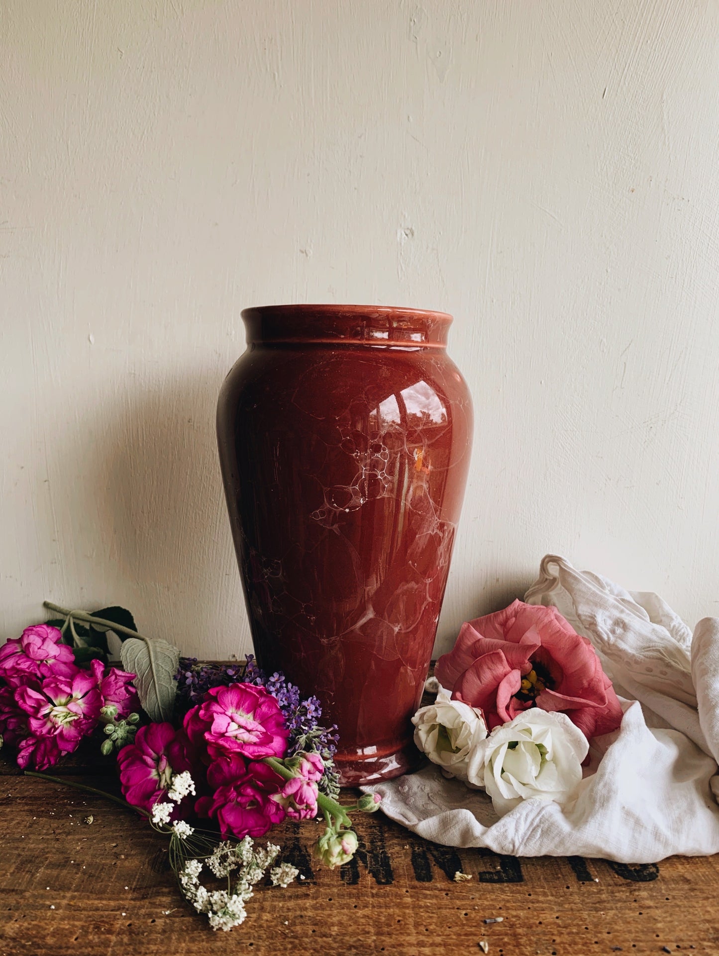 Vintage Bubble Glaze Vase