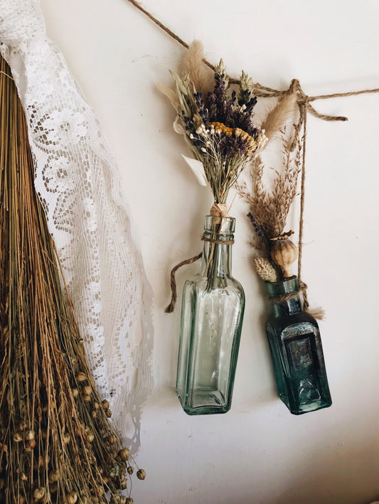 Two Antique Blue Bottles