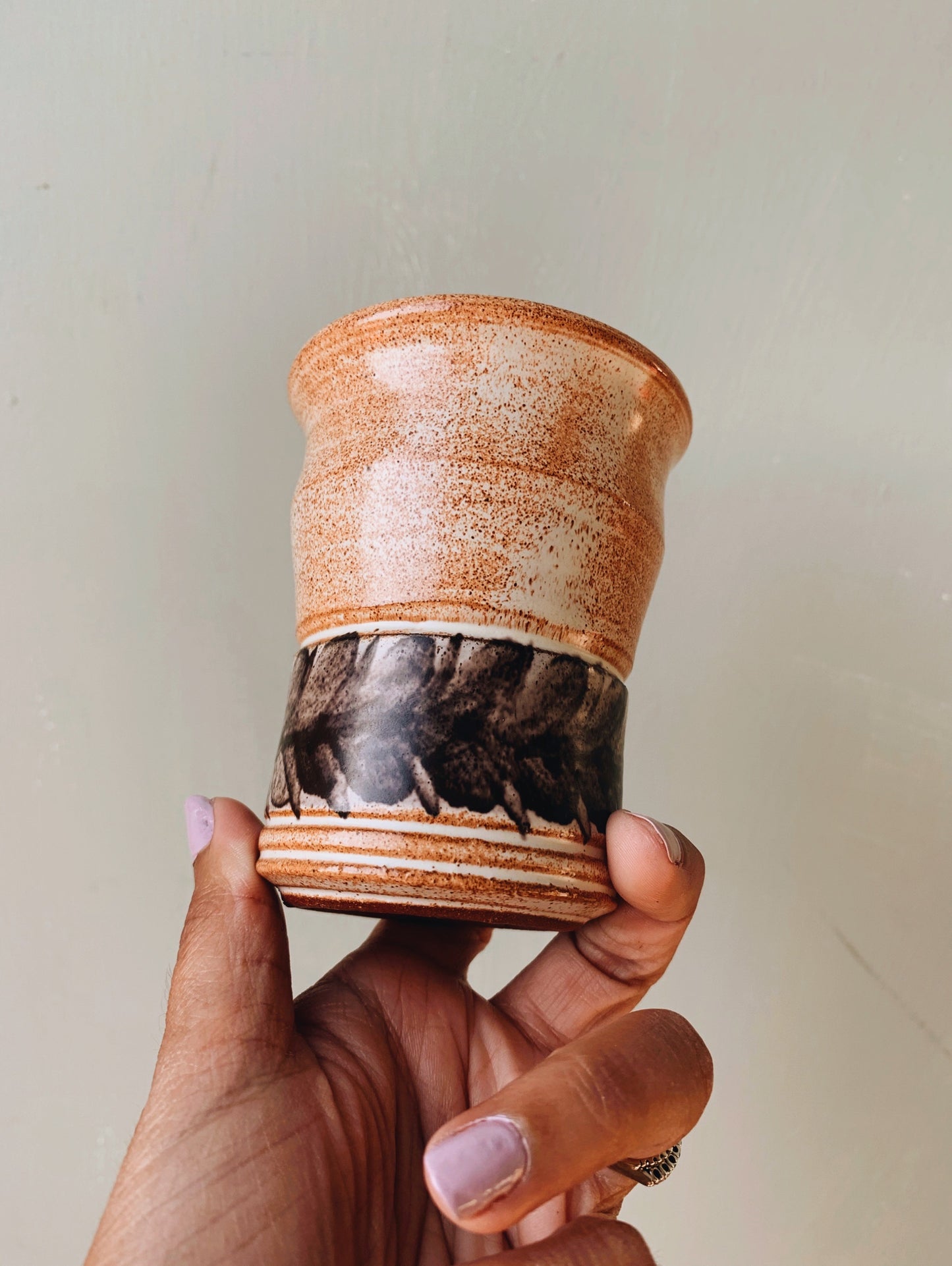 Rustic Hand~thrown Ceramic Sunburst Vase
