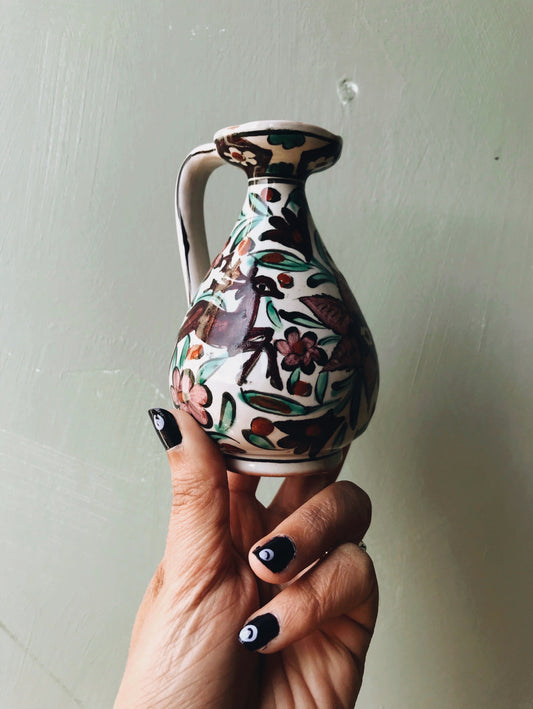 Leaping Deer Hand~ painted Jug - Stone & Sage 