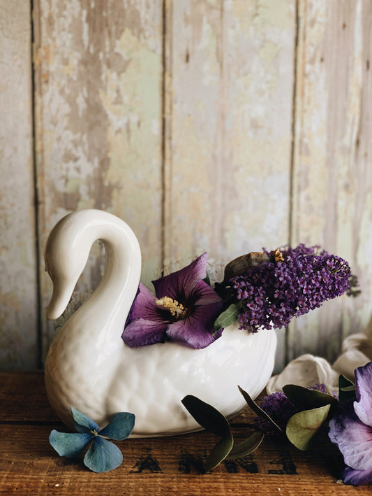 Vintage Swan Planter
