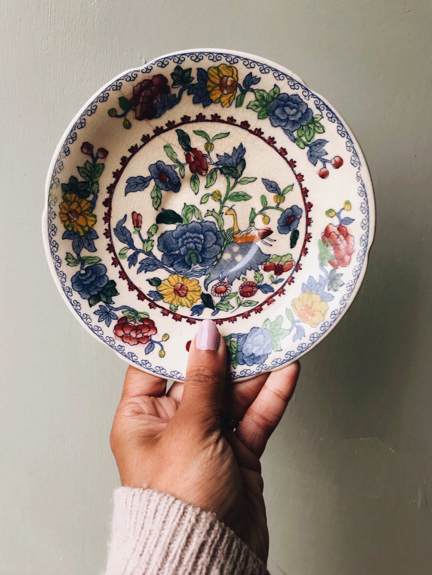 Vintage Mason’s Floral & Bird Ironstone Plates