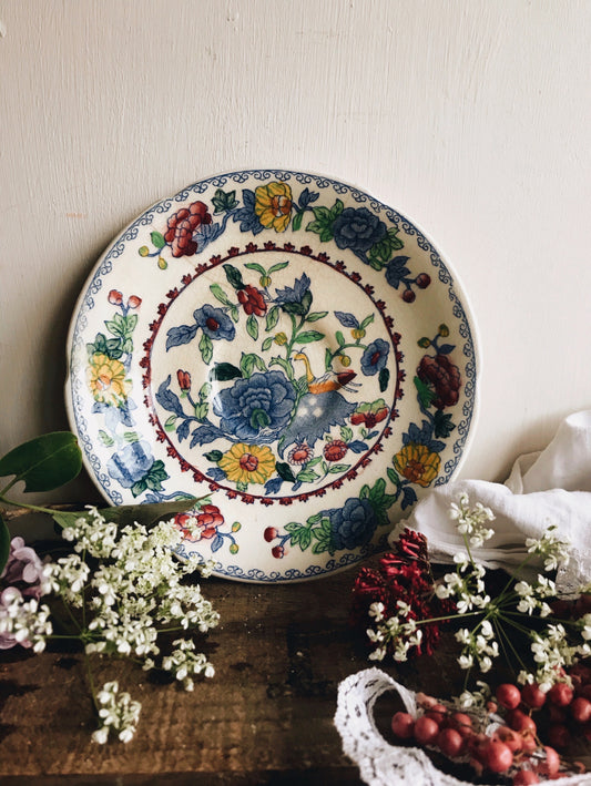 Vintage Mason’s Floral & Bird Ironstone Plates