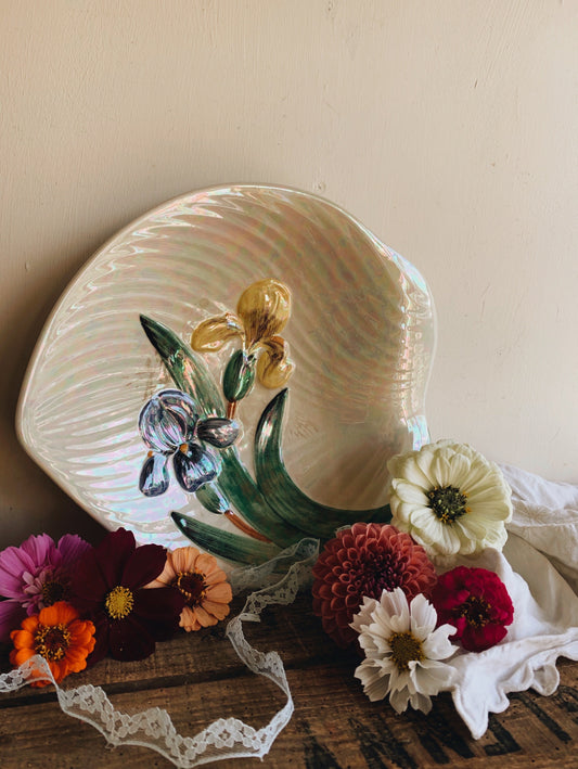 Vintage Floral Shorter & Sons Iridescent Bowl