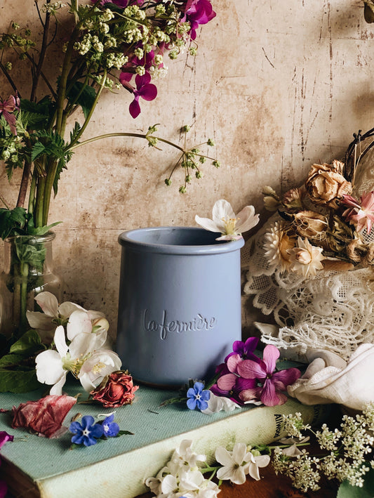 Rustic French Ceramic Cornflower Pot (four available)