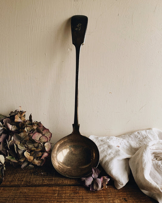 Antique Victorian Monogramed “G” Silver Ladle