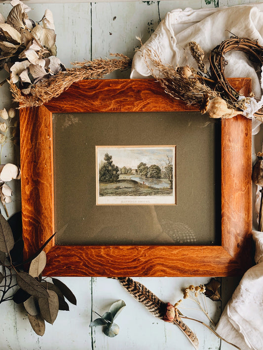 Antique Hatfield Priory 1800’s Engraving Plate Framed