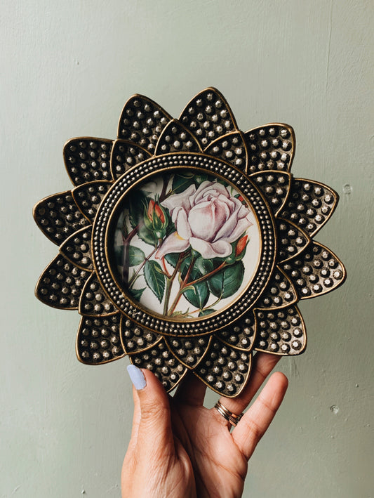 Vintage Floral Frame with 1960’s Rose Bookplate