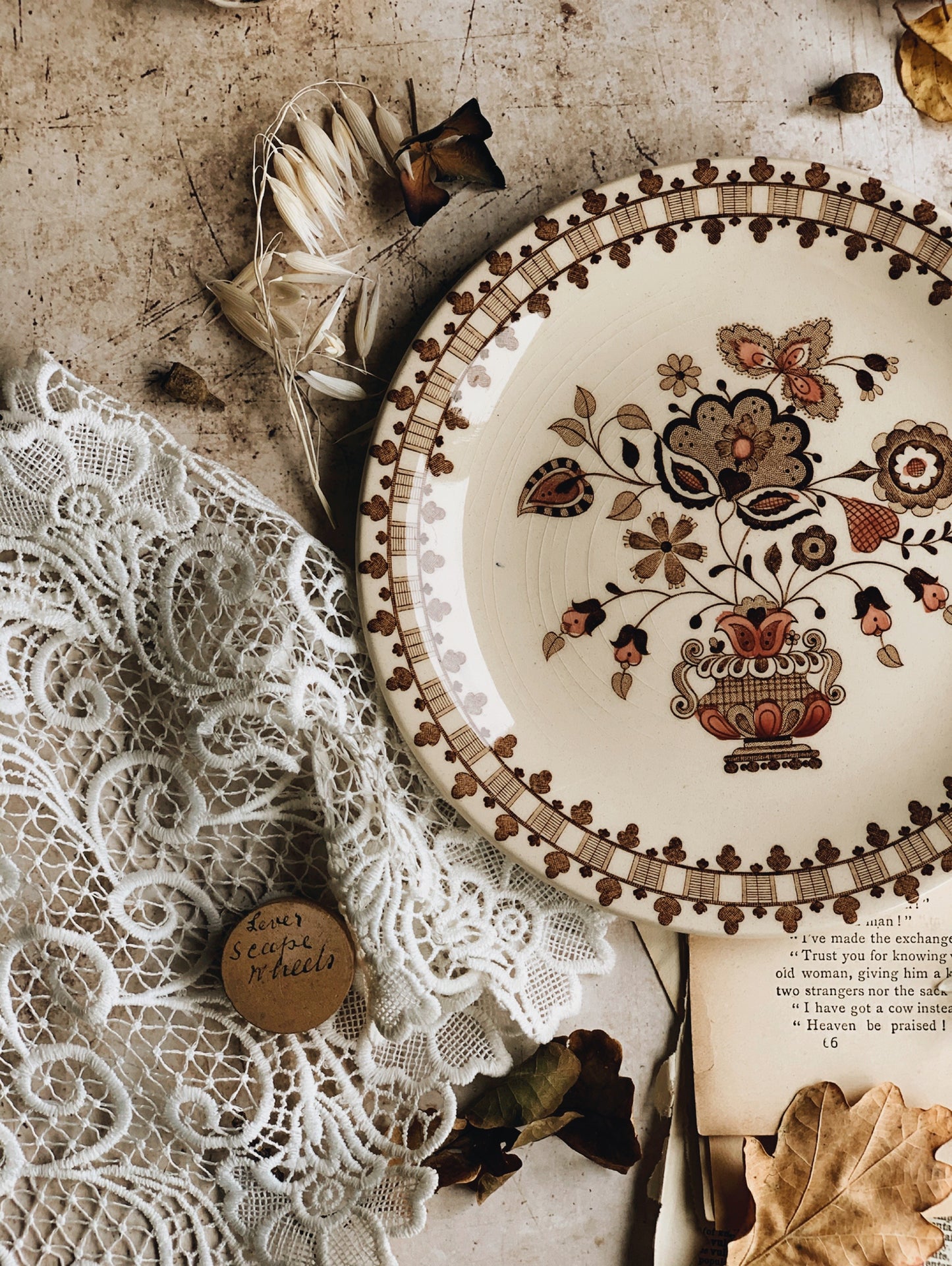 Retro Staffordshire Floral Plate