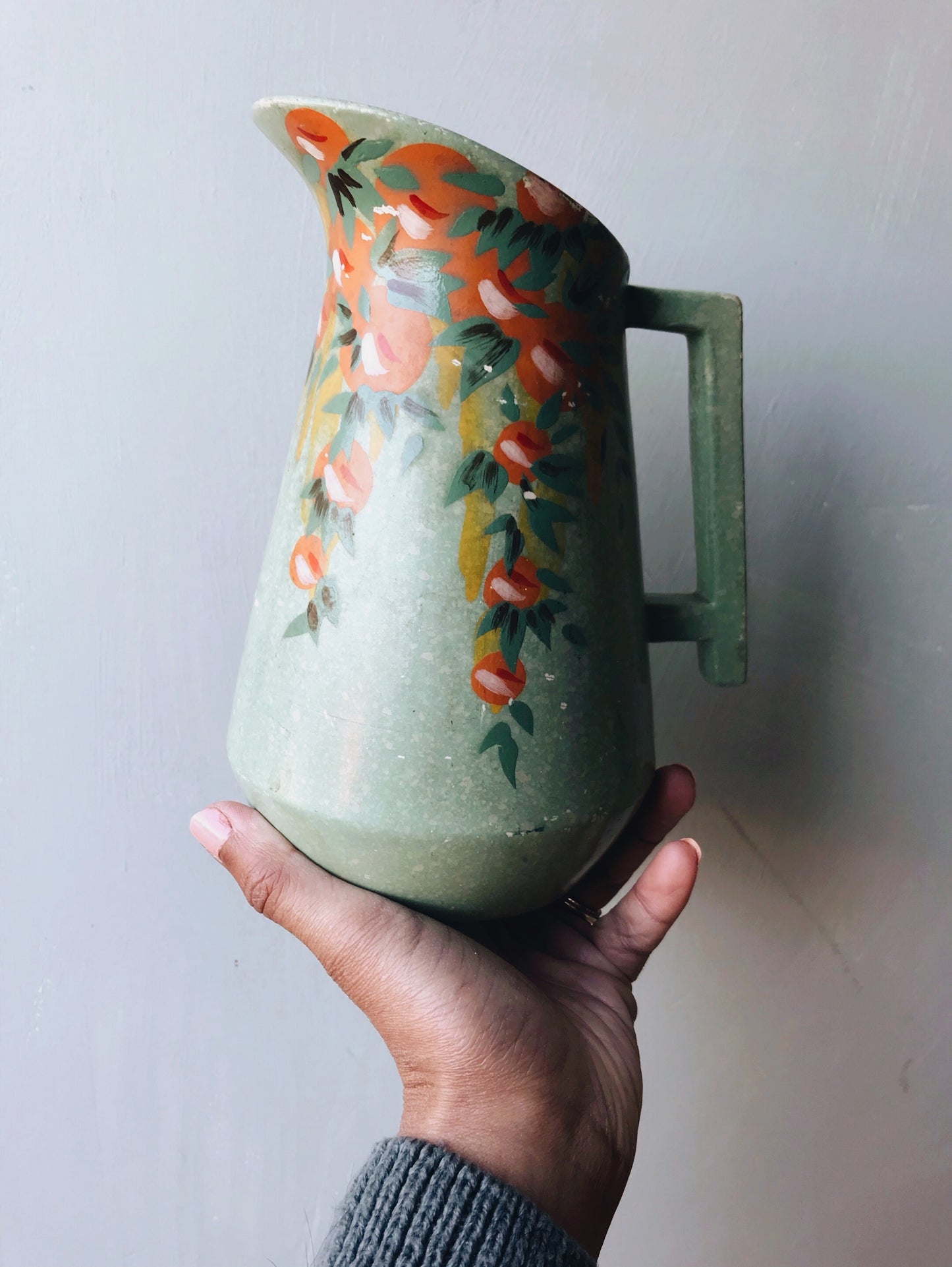 Vintage Green Camden Floral Jug