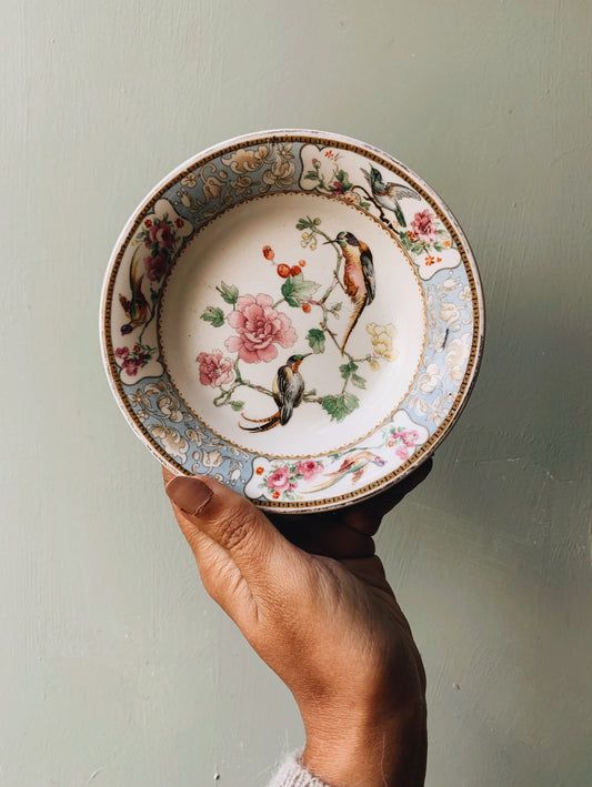 Vintage Decorative Floral & Bird Bowl / Dish (two available sold separately)