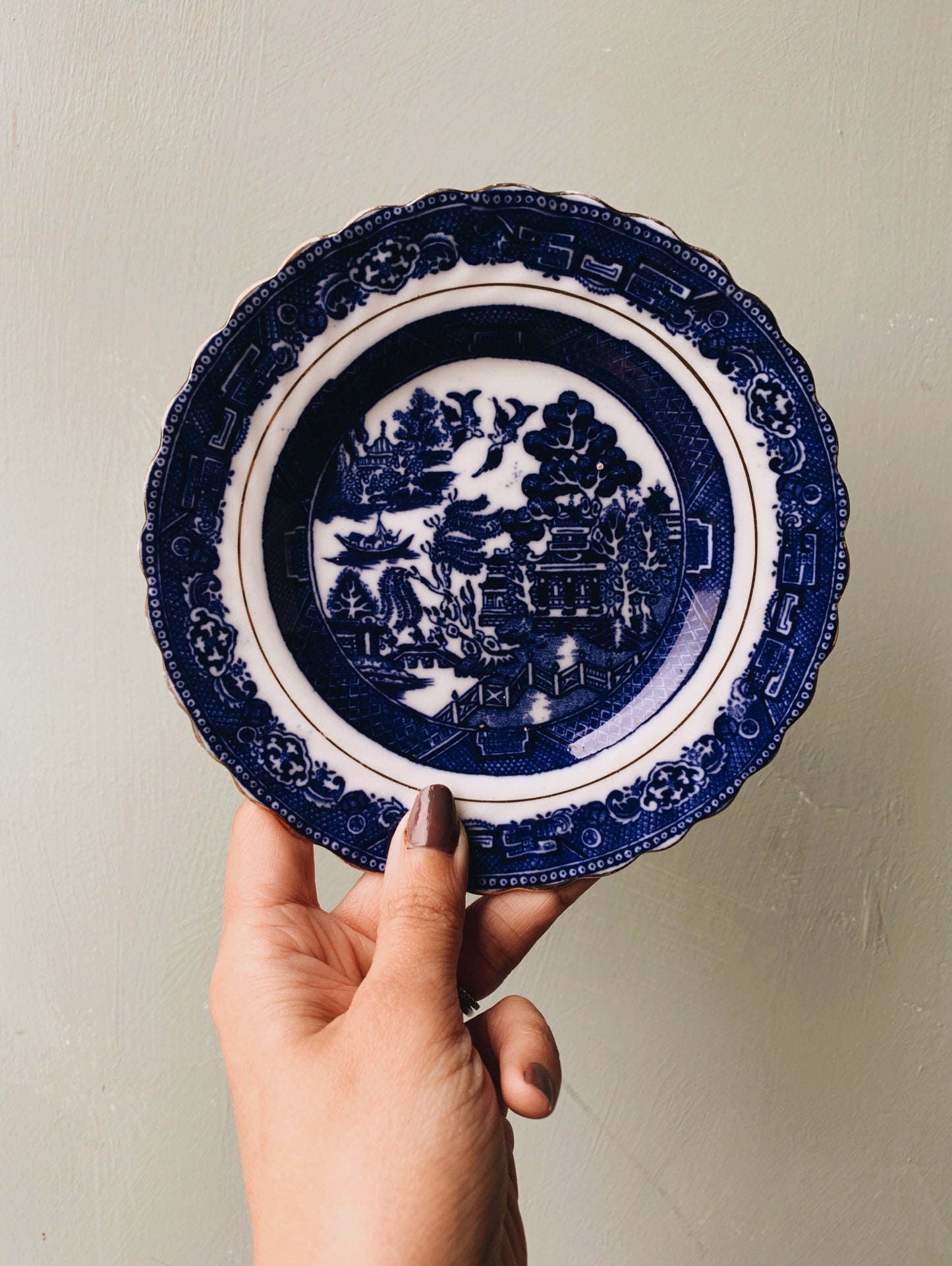 Vintage Blue Oriental Side Plate