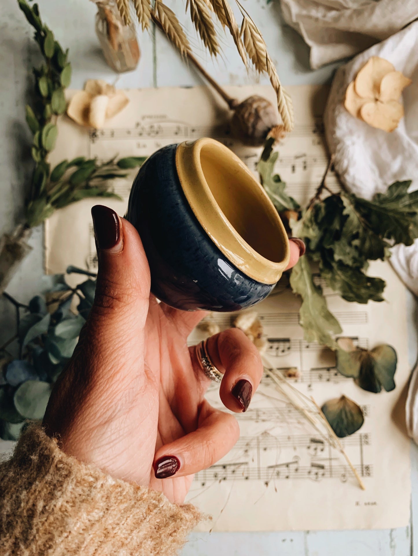 Vintage Denby Blue Salt Glaze Pot