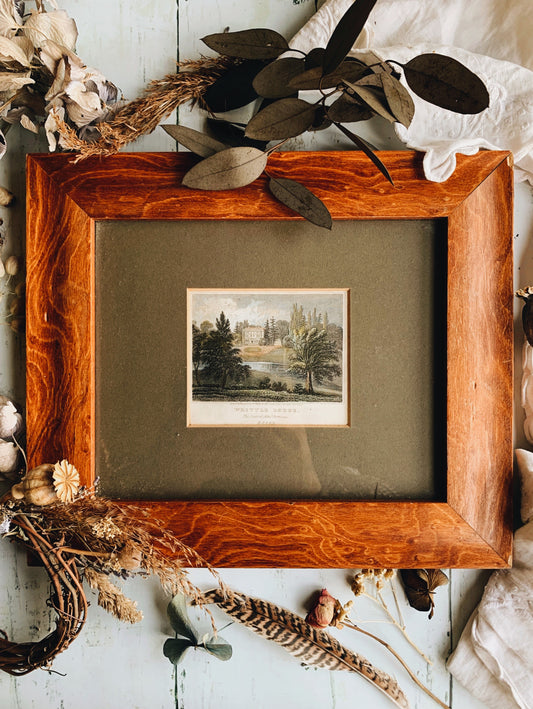 Antique Writtle Lodge 1800’s Engraving Plate Framed