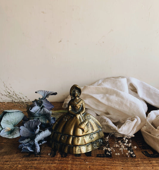 Vintage Brass Lady & Bell