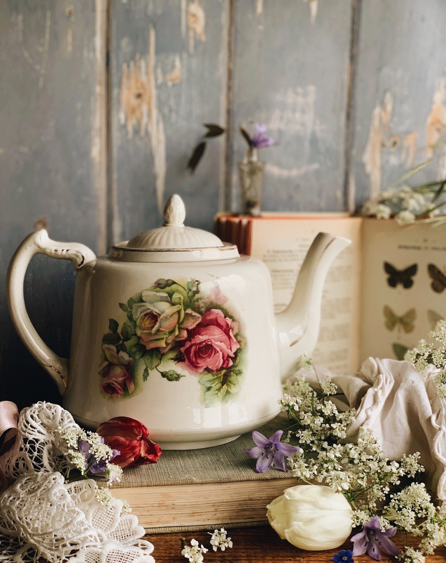 Antique Gibson Rose Transfer Teapot