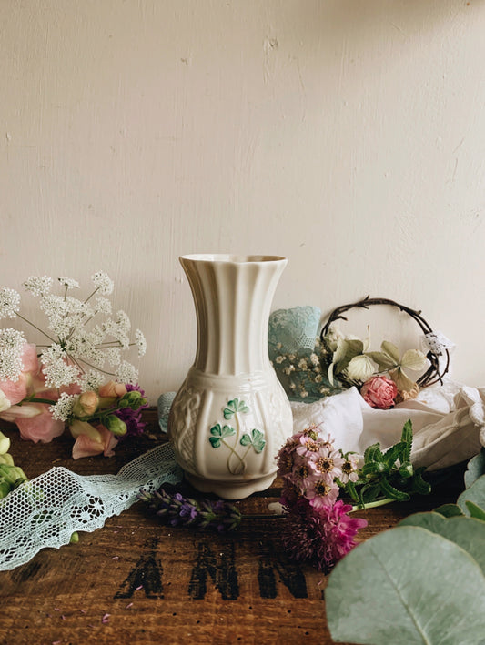 Antique Relief Clover Posy Vase