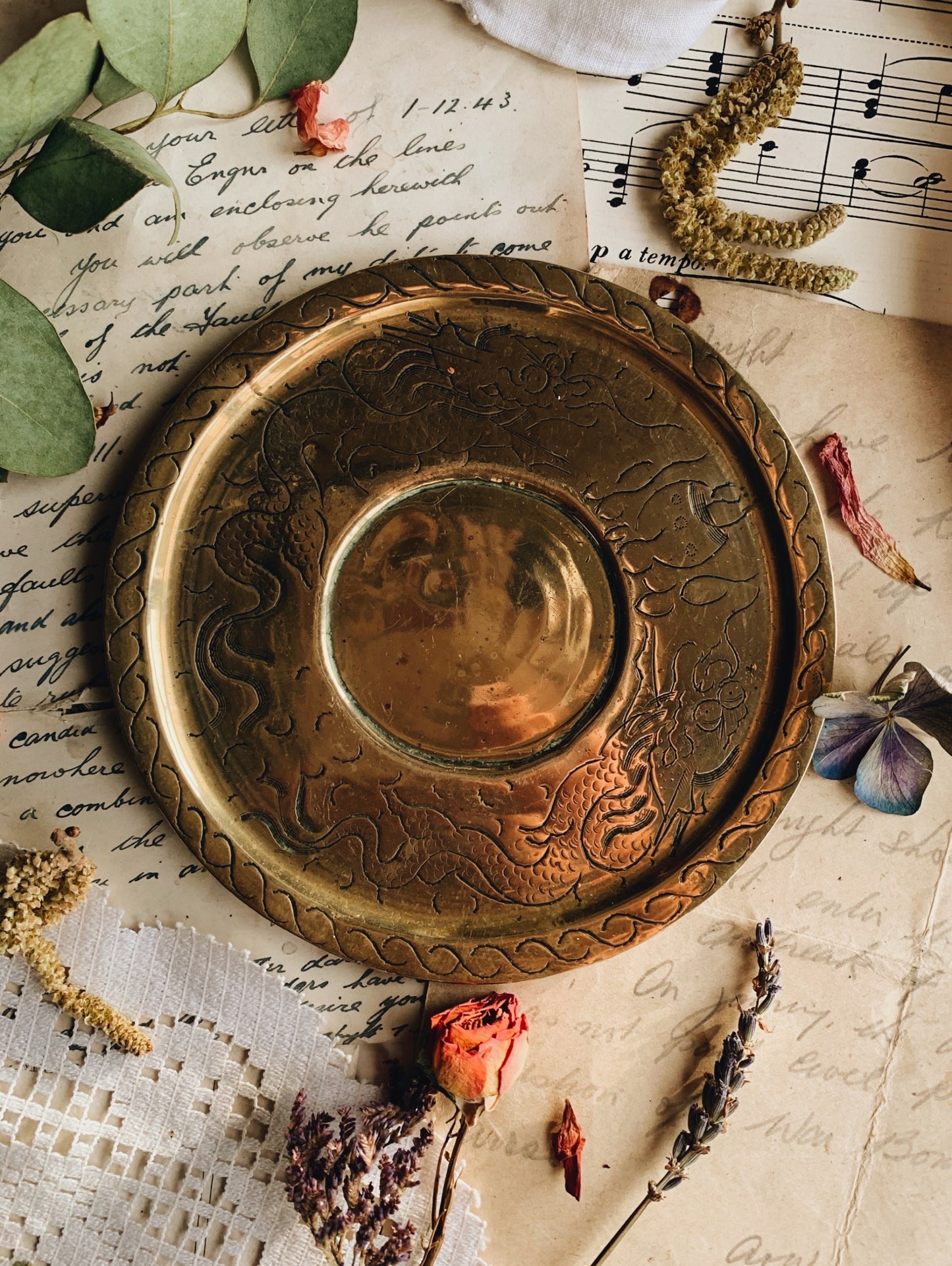 Vintage Decorative Brass Dish