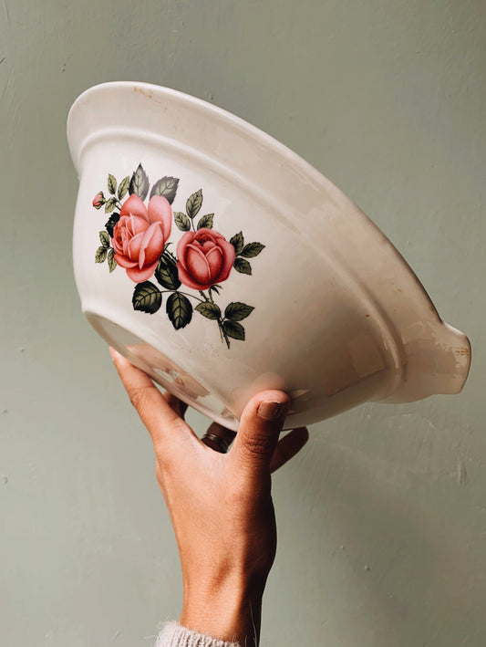 Large Vintage Staffordshire Rose Bowl (UK SHIPPING ONLY)
