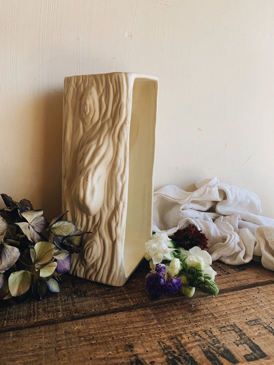 Vintage Log Planter Pot
