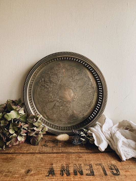 Vintage Silver (plated) Decorative Tray