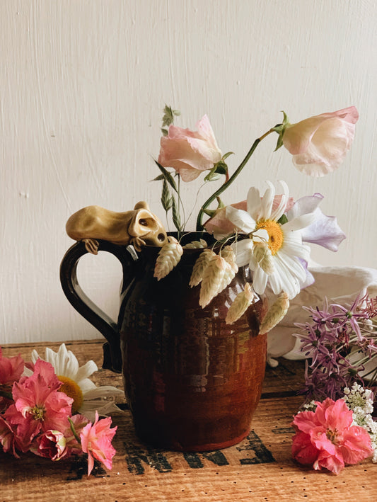 Vintage Rustic Mouse Milk Jug