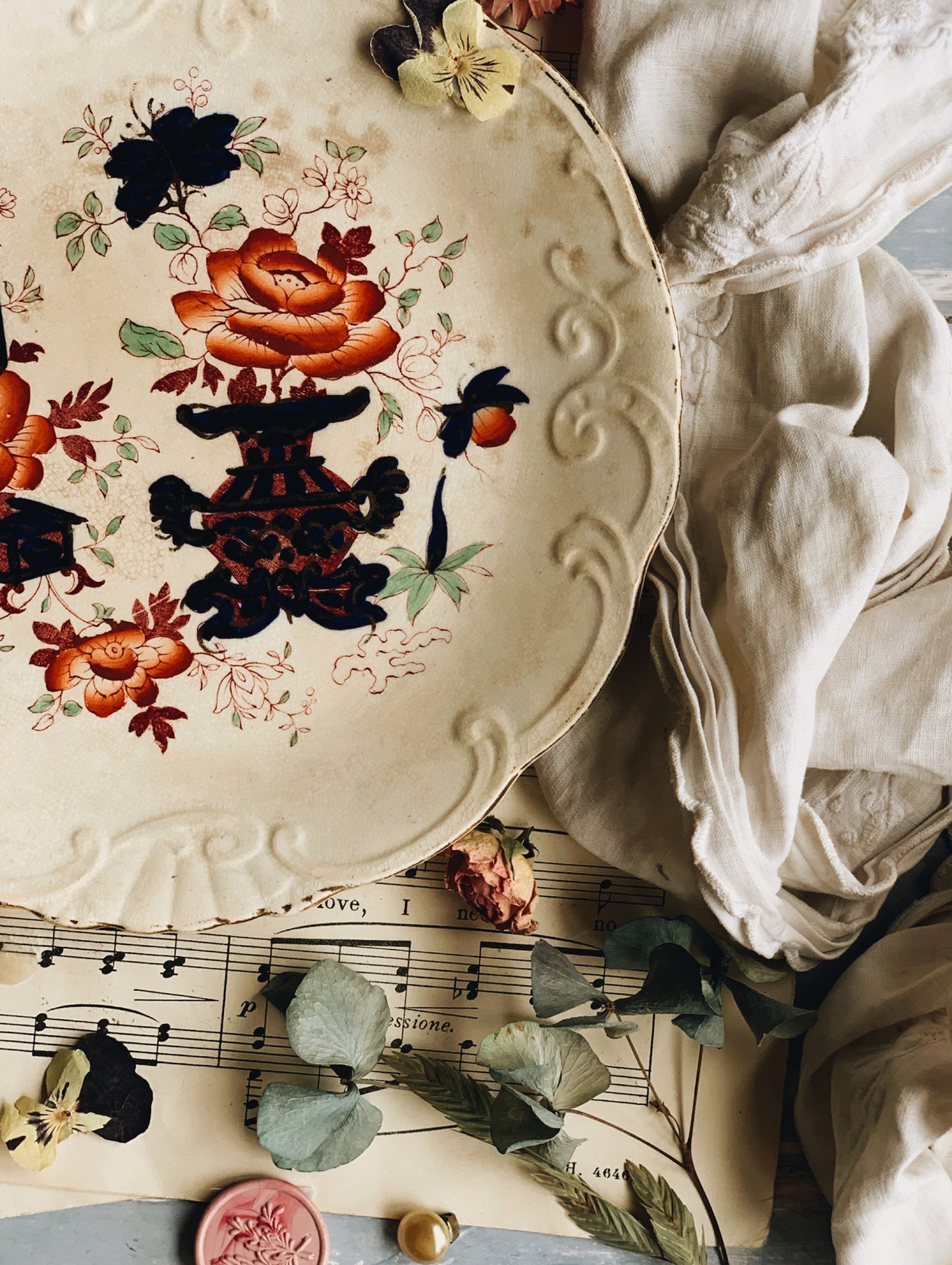 Antique (early) 1900’s Hand~engraved Floral Plate