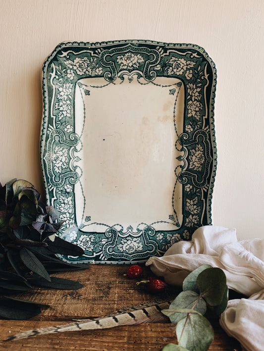 Antique St Kilda Teal Decorative Dish ~ Lincoln Pottery
