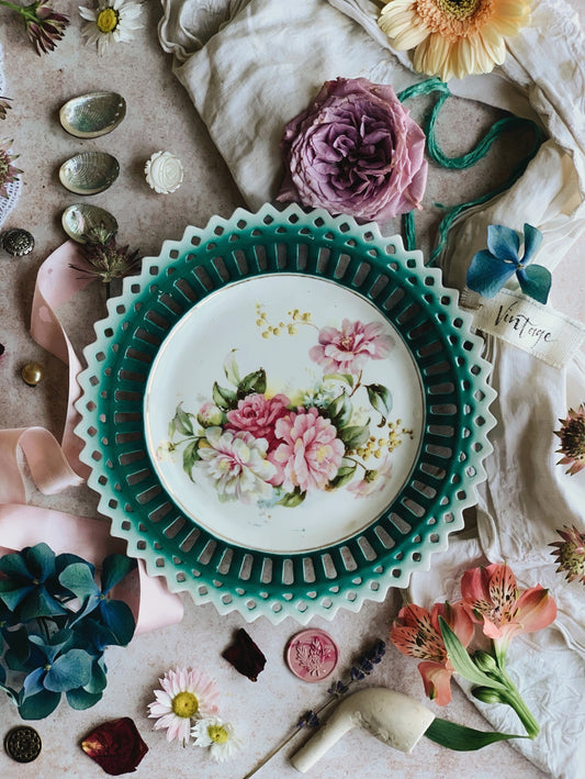 Vintage Rose Transfer Plate