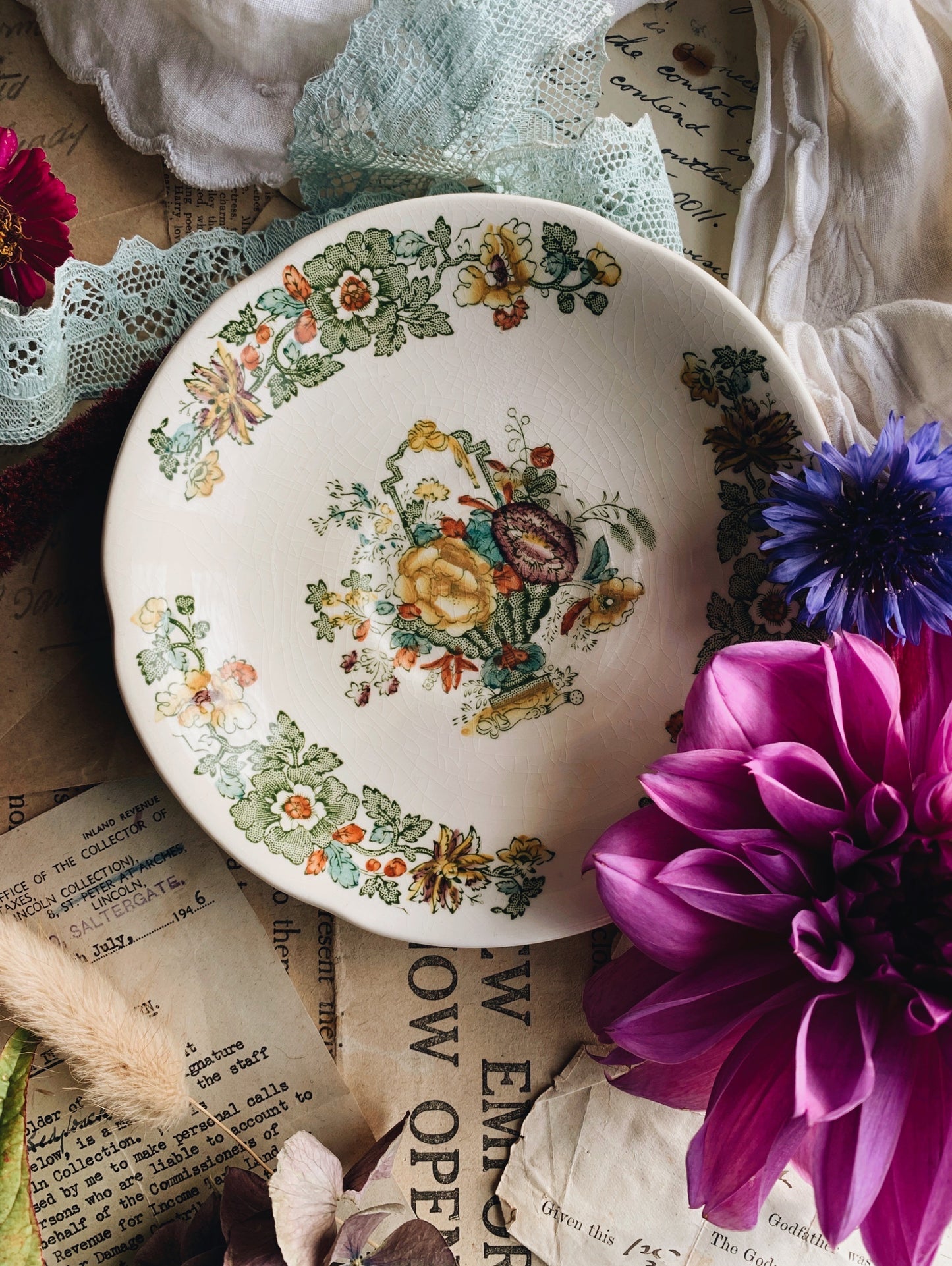 Vintage Decorative Mason’s Tea Plate (sold separately)