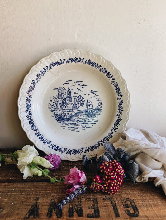 Vintage Blue & White French Dish / Bowl