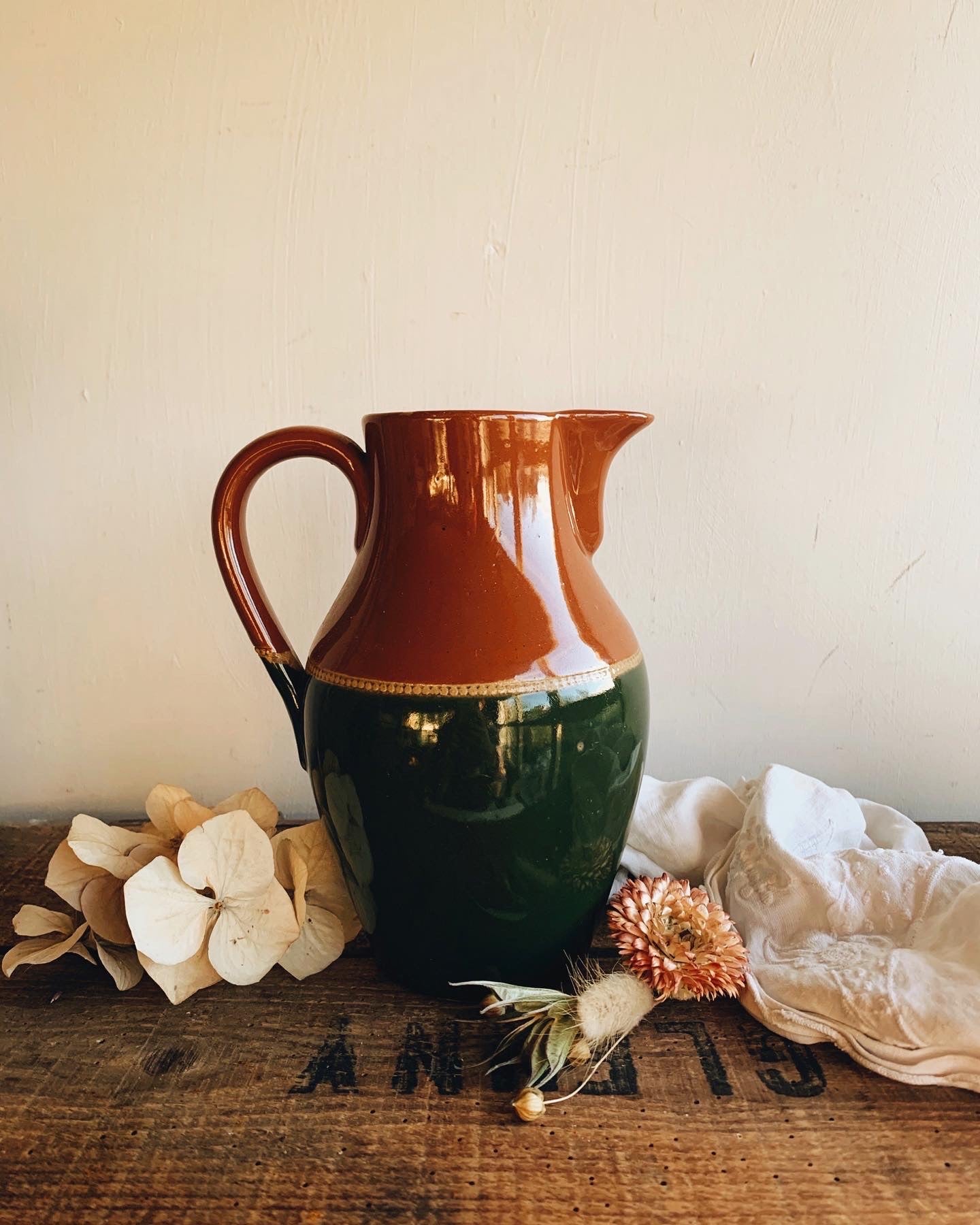 1940’s Green & Brown Bourne Denby Jug