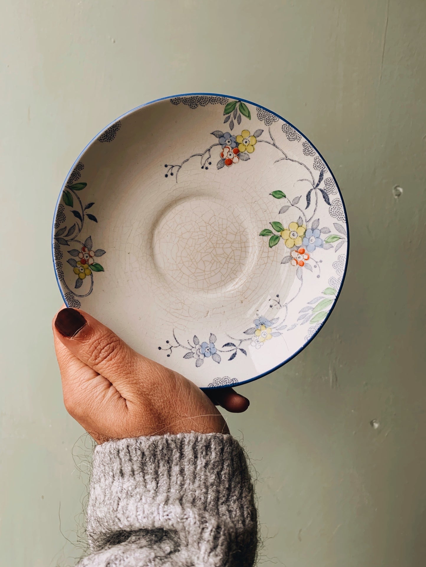 Two Vintage floral Cups & One Saucer Set