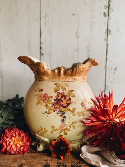 Antique Floral Rocco Vase