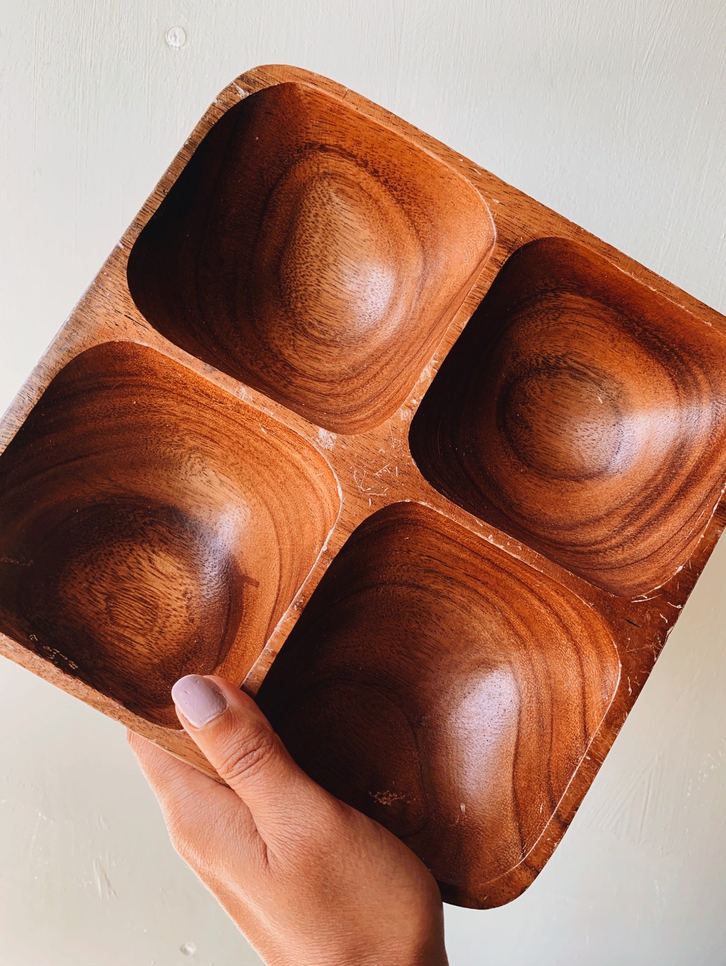 Rustic Wooden Compartment Dish