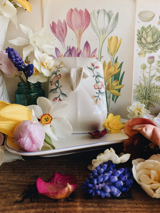 Vintage Villeroy & Boch Floral Butter Dish