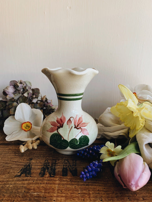 Rustic Hand~painted Floral Vase
