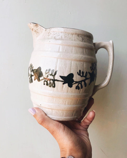 Antique Late 1800’s Cream Ivy Jug / Vase