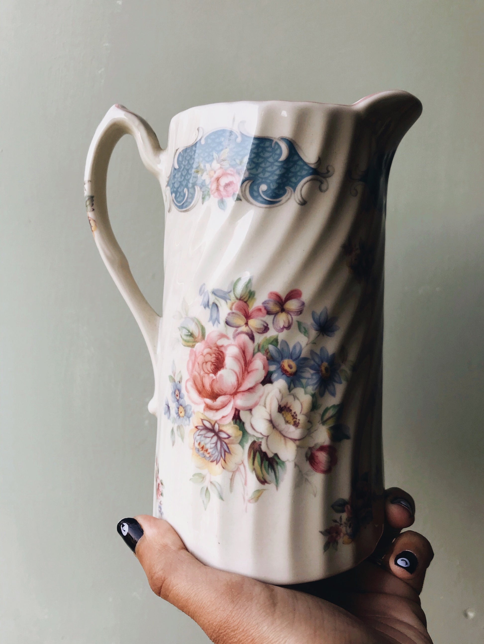 Vintage Rose Vase / Jug - Stone & Sage 
