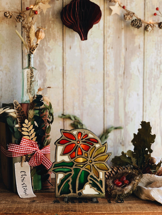 Festive Stained-glass Candle Holder