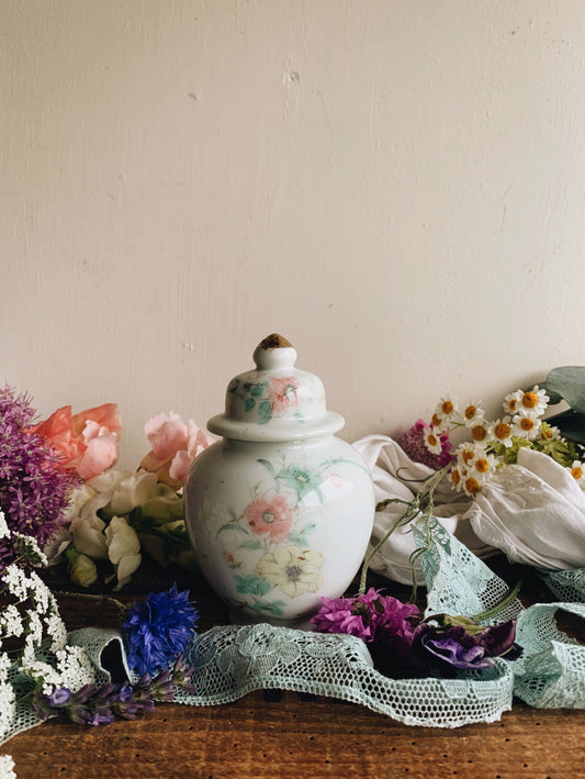 Vintage Wild Rose Ginger Jar
