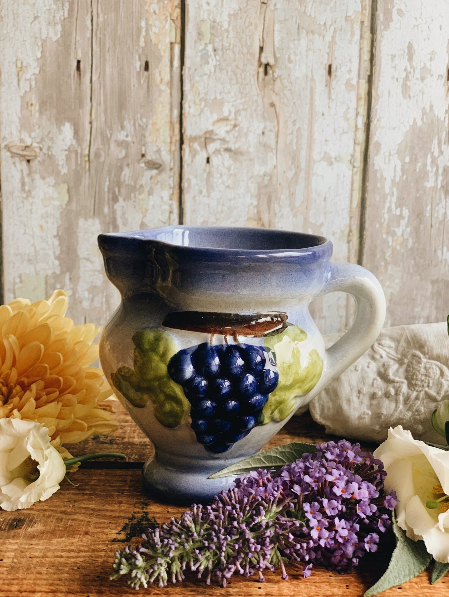 Rustic European Grape (wine) Goblet Jug (two available sold separately)