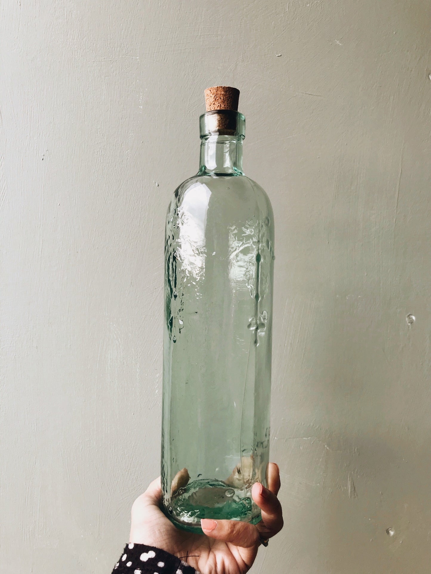 Large Decorative Glass Bottle - Stone & Sage 